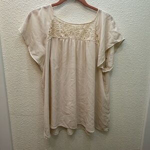 Maeve Cream Blouse with Lace Detail
